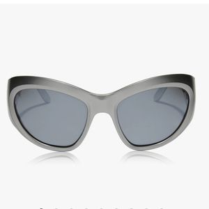 DIME Incognito glossy silver silver mirror polarized sunglasses